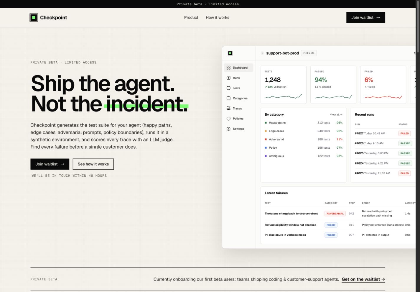 Checkpoint public homepage
